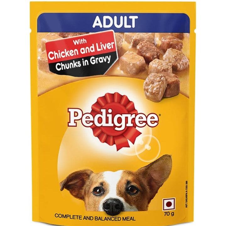 Pedigree Chicken & Liver Chunks in Gravy Pouch Adult Dog Wet Food