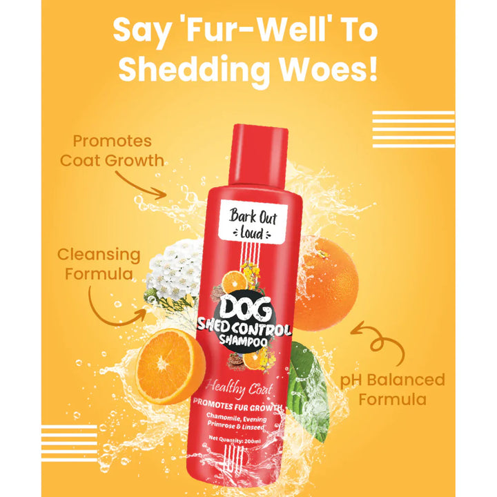 Bark Out Loud Healthy Coat Shed Control Shampoo for Dogs