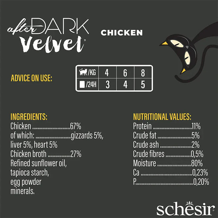 Schesir After Dark Velvet Mousse Chicken Wet Food For Adult Cat - 80 gm