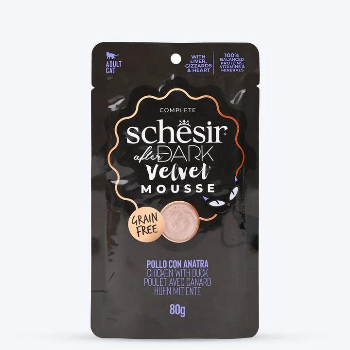 Schesir After Dark Velvet Mousse Chicken With Duck Wet Food For Adult Cat - 80 gm