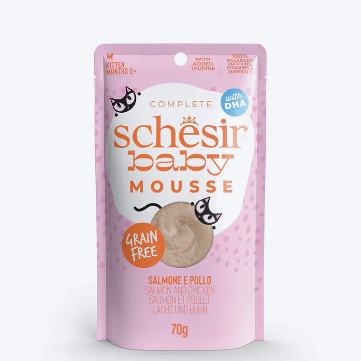 Schesir Baby Mousse Salmon & Chicken Wet Food For Kitten - 70 gm